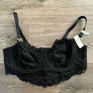 BNWT black aerie balconette bra